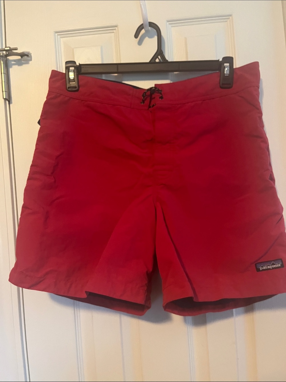 Patagonia Red Swim Shorts with Logo Patch